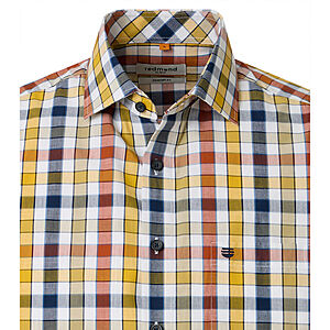 Redmond | Freizeithemd Kurzarm | Baumwolle | Kent-Kragen | Terra Karo