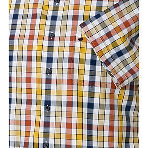 Redmond | Freizeithemd Kurzarm | Baumwolle | Kent-Kragen | Terra Karo