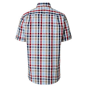 Redmond | Freizeithemd Kurzarm | Baumwolle | Kent-Kragen | Rot Karo