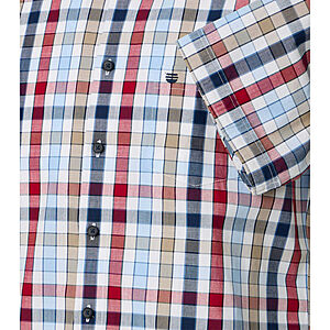 Redmond | Freizeithemd Kurzarm | Baumwolle | Kent-Kragen | Rot Karo