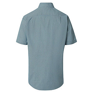 Redmond | Freizeithemd Kurzarm | Baumwolle | Kent Kragen | Blau Minimal Druck
