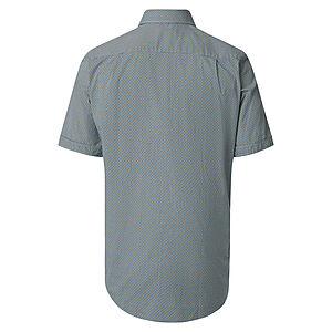 Redmond | Freizeithemd Kurzarm | Baumwolle | Kent Kragen | Oliv Minimal Druck