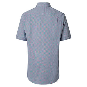 Redmond | Freizeithemd Kurzarm | Baumwolle | Kent Kragen | Rot Minimal Druck