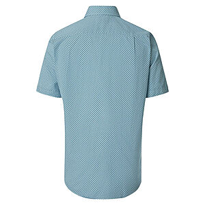 Redmond | Freizeithemd Kurzarm | Baumwolle | Kent Kragen | Gr�n Minimal Druck