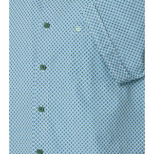 Redmond | Freizeithemd Kurzarm | Baumwolle | Kent Kragen | Gr�n Minimal Druck