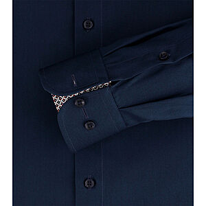 Casa Moda | City Hemd | B�gelfreie Baumwolle | Kent-Kragen | Marine mit Besatz