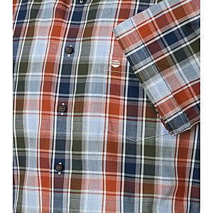 Redmond | Freizeithemd Kurzarm | Baumwolle | Button Down Kragen | Terra Karo