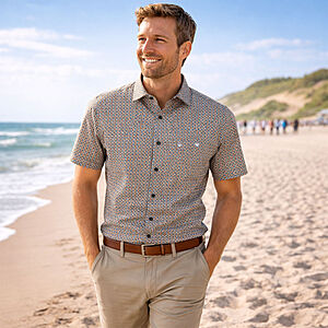 Redmond | Freizeithemd Kurzarm | Baumwolle | Kent Kragen | Terra Druck