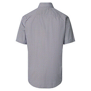 Redmond | Freizeithemd Kurzarm | Baumwolle | Kent Kragen | Rot Druck