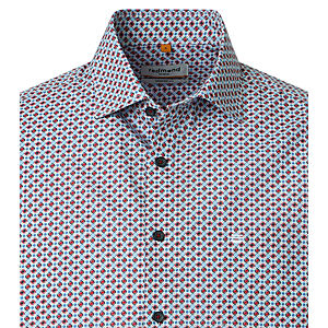 Redmond | Freizeithemd Kurzarm | Baumwolle | Kent Kragen | Rot Druck