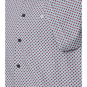 Redmond | Freizeithemd Kurzarm | Baumwolle | Kent Kragen | Rot Druck