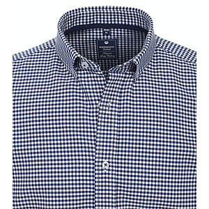 Redmond | Freizeithemd | Button-Down-Kragen | Baumwolle | Marine Karo