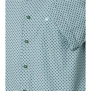 Redmond | Freizeithemd Kurzarm | Baumwolle | Kent Kragen | Gr�n Druck