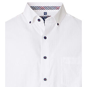 Redmond | Halbarmhemd | Baumwolle | Button Down Kragen | Weiss