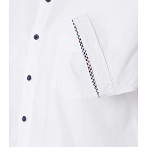 Redmond | Halbarmhemd | Baumwolle | Button Down Kragen | Weiss