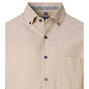 Redmond | Halbarmhemd | Baumwolle | Button Down Kragen | Sand