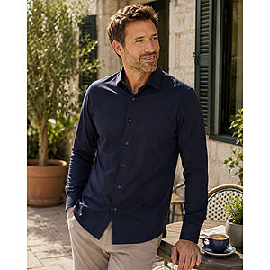 Venti | Jersey-Hemd | Kent-Kragen | Blau
