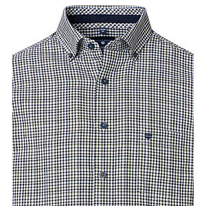 Redmond | Kurzarmhemd | Baumwolle | Button-down-Kragen | Sand Karo