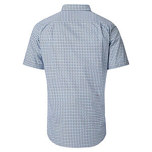 Redmond | Sommerhemd | Halbarm | Baumwolle | Button-down-Kragen | Blau Druck