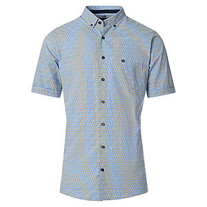 Redmond | Sommerhemd | Halbarm | Baumwolle | Button-down-Kragen | Grn Druck