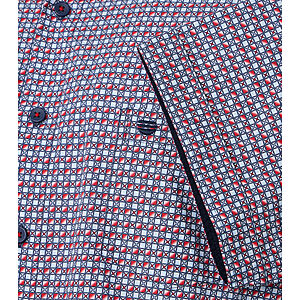 Redmond | Sommerhemd | Halbarm | Baumwolle | Button-down-Kragen | Rot Druck