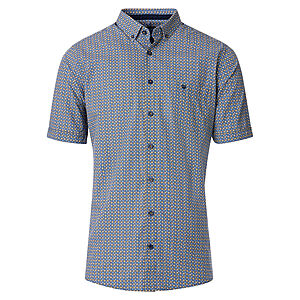 Redmond | Sommerhemd | Halbarm | Baumwolle | Button-down-Kragen | Gelb Druck