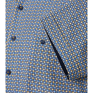 Redmond | Sommerhemd | Halbarm | Baumwolle | Button-down-Kragen | Gelb Druck