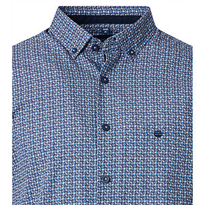 Redmond | Sommerhemd | Halbarm | Baumwolle | Button-down-Kragen | Marine Druck