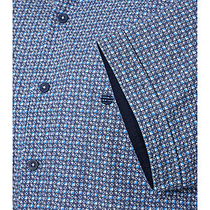 Redmond | Sommerhemd | Halbarm | Baumwolle | Button-down-Kragen | Marine Druck
