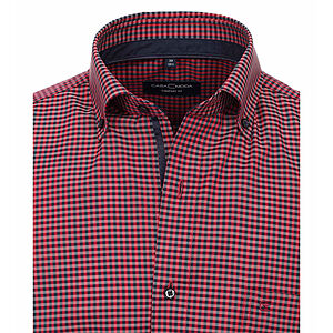 CasaModa | Halbarm Sporthemd | Button-down-Kragen | bgelfreie Baumwolle | Rot Vichy Karo