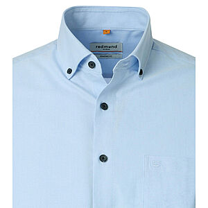 Redmond | Freizeithemd | Langarm | Baumwolle | Button-Down-Kragen | Blau