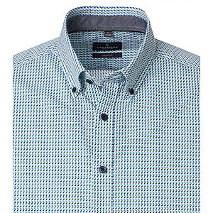 CasaModa | Freizeithemd | Baumwolle Popeline | Button-down-Kragen | Hellblau Minimal Druck