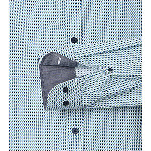 CasaModa | Freizeithemd | Baumwolle Popeline | Button-down-Kragen | Hellblau Minimal Druck