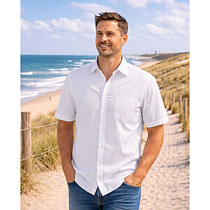 CasaModa | Leinenhemd | Halbarm | Kent-Kragen | Weiss