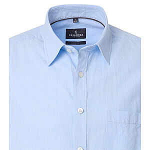 CasaModa | Leinenhemd | Halbarm | Kent-Kragen | Hellblau