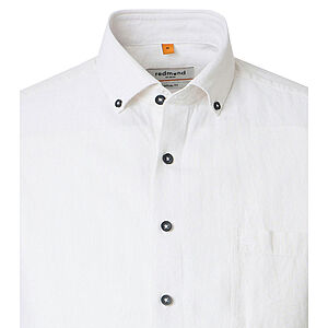 Redmond | Kurzarmhemd | Leinen Mix | Weiss