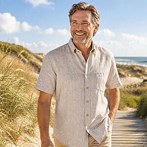 Redmond | Kurzarmhemd | Leinen Mix | Sand