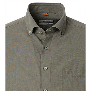Redmond | Kurzarmhemd | Leinen Mix | Oliv