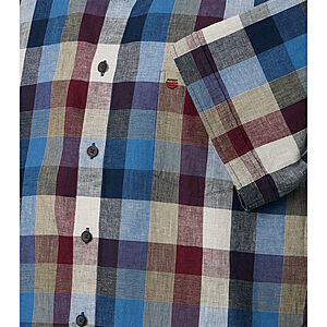 Redmond | Kurzarmhemd | Leinen Mix | Rot Karo