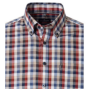 CasaModa | Freizeithemd | Baumwolle Dobby | Button-down-Kragen | Rot Karo