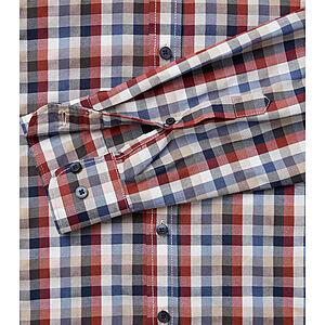 CasaModa | Freizeithemd | Baumwolle Dobby | Button-down-Kragen | Rot Karo