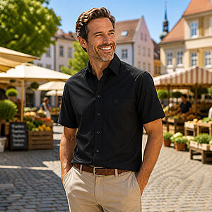 Casa Moda | City Hemd Halbarm b�gelfrei | Farbe schwarz