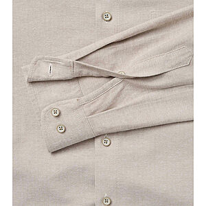 Redmond | Flanell-Hemd | Baumwolle Fischgrat | Kent-Kragen | Sand