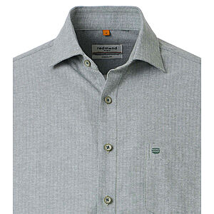 Redmond | Flanell-Hemd | Baumwolle Fischgrat | Kent-Kragen | Gr�n