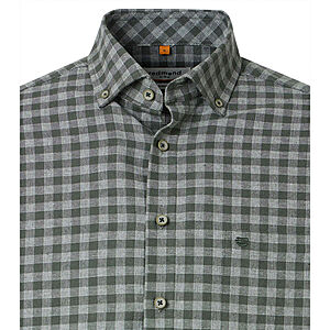Redmond | Flanell-Hemd | Baumwolle Karo | Button-Down-Kragen | Oliv