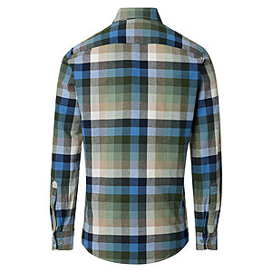 Redmond | Flanell-Hemd | Baumwolle Karo | Button-Down-Kragen | Gr�n Blau