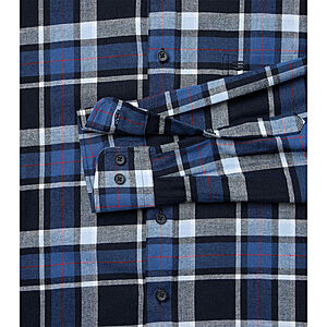Redmond | Flanell-Hemd | Baumwolle Karo | Kent-Kragen | Blau