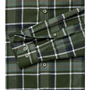 Redmond | Flanell-Hemd | Baumwolle Karo | Kent-Kragen | Oliv