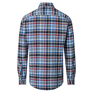 Redmond | Flanell-Hemd | Baumwolle Karo | Kent-Kragen | Blau