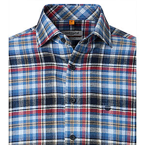 Redmond | Flanell-Hemd | Baumwolle Karo | Kent-Kragen | Blau